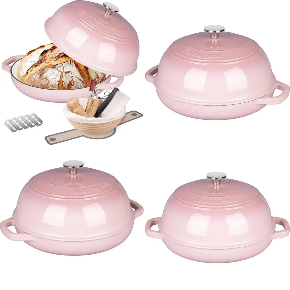 

Голландская печь для выпечки хлеба с крышкой и корзиной для расстойки эмалированных чугунных печей