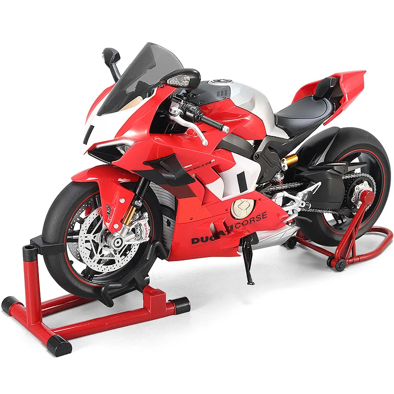 

Diecast Spray 1:7 For Ducati V4 Motorcycle Alloy Model Collection Miniature Voiture Ornament Boyfriend Gift Home Decor Toy Vehic