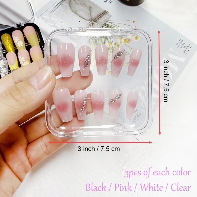 Press on Nail Storage Box Acrylic Fake Nail Display Box for Bracelets Earrings Necklaces Art Home High-End Exquisite Display Box