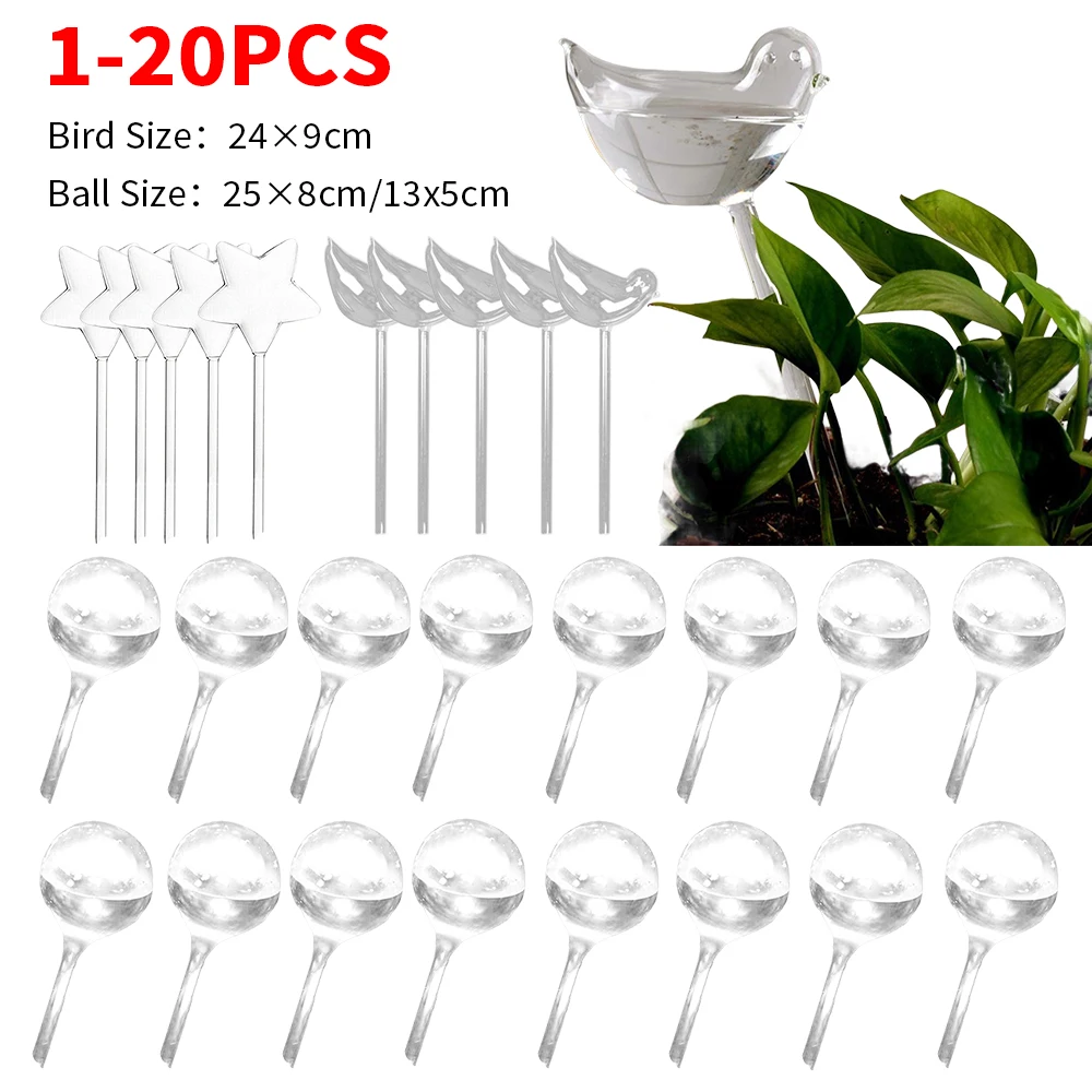 1-20Pc PVC Automatic Plant Watering Bulbs Self Watering Globe Balls Water Device Drip Irrigation System for Garden Flower Plants