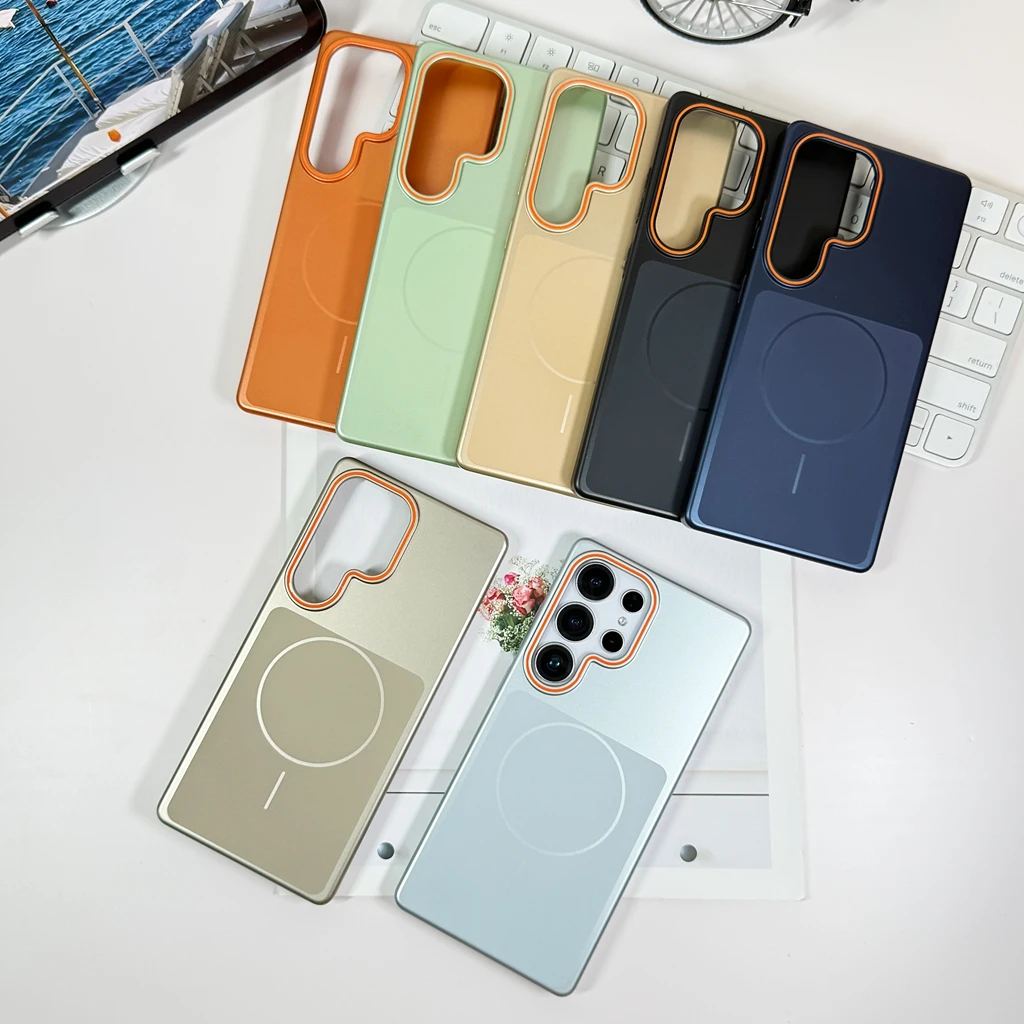 Mode Ultradünne PC Imitation Metall Farbe Matte Magnetische Telefon Abdeckung Fall für Samsung Galaxy S23 S24 S25 S26 FE Plus Ultra