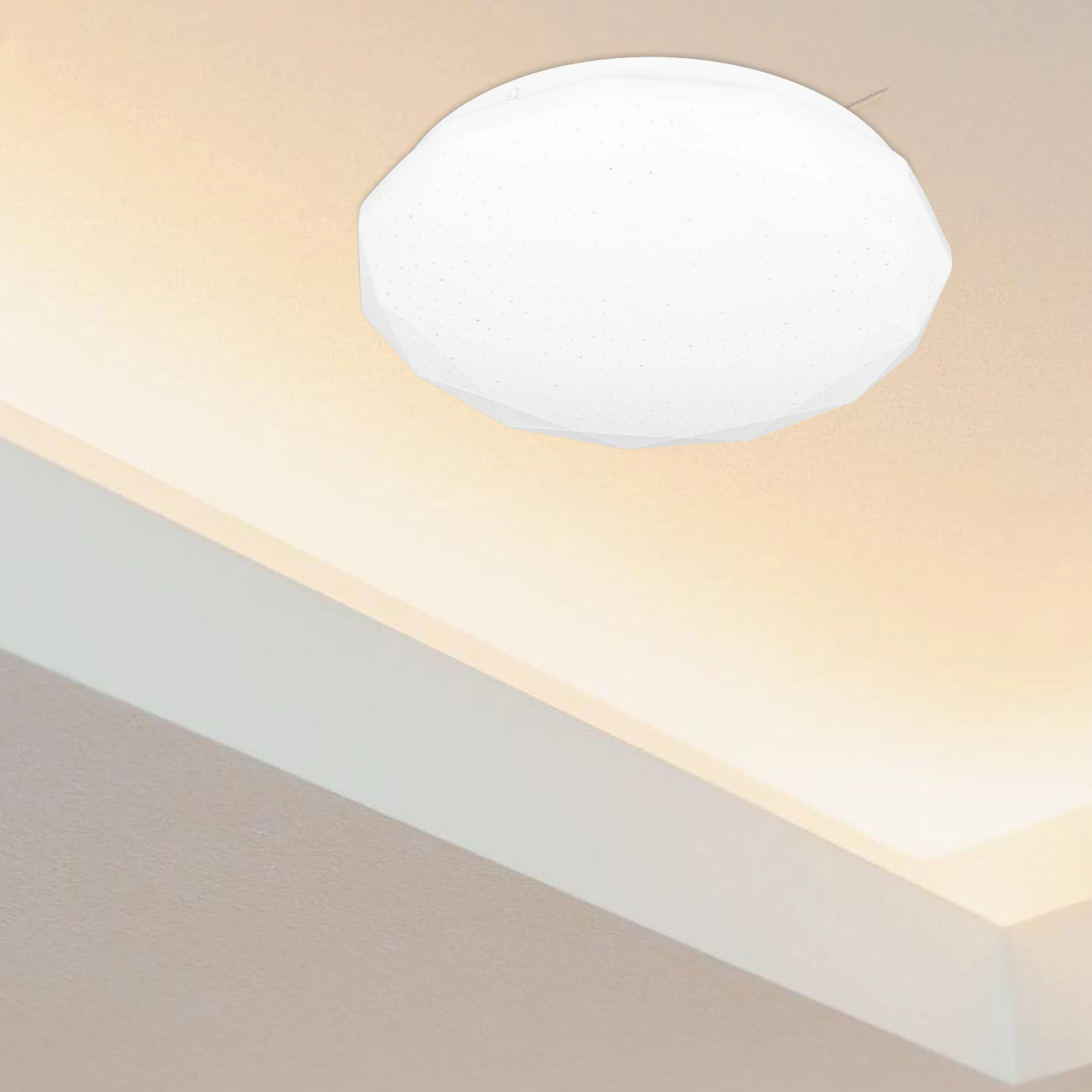 

Modern Ceiling Lamp Shade Housing Pull Chain Light Fixture Cover Round PVC Lampshade Easy Installation Durable Plastic