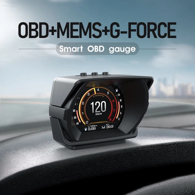 OBD HUD Gauge Head-Up Display Racing Multi-function Full LCD Instrument Dashboard GPS Speed Inclinometer A450 Car Accessories