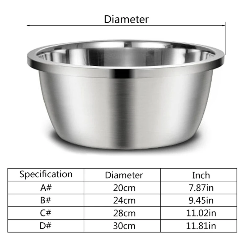 Mangiatoie per cani in acciaio inossidabile 20cm 24cm 28cm 30cm ciotola rotonda per cibo per acqua per cani di taglia piccola e media forniture per