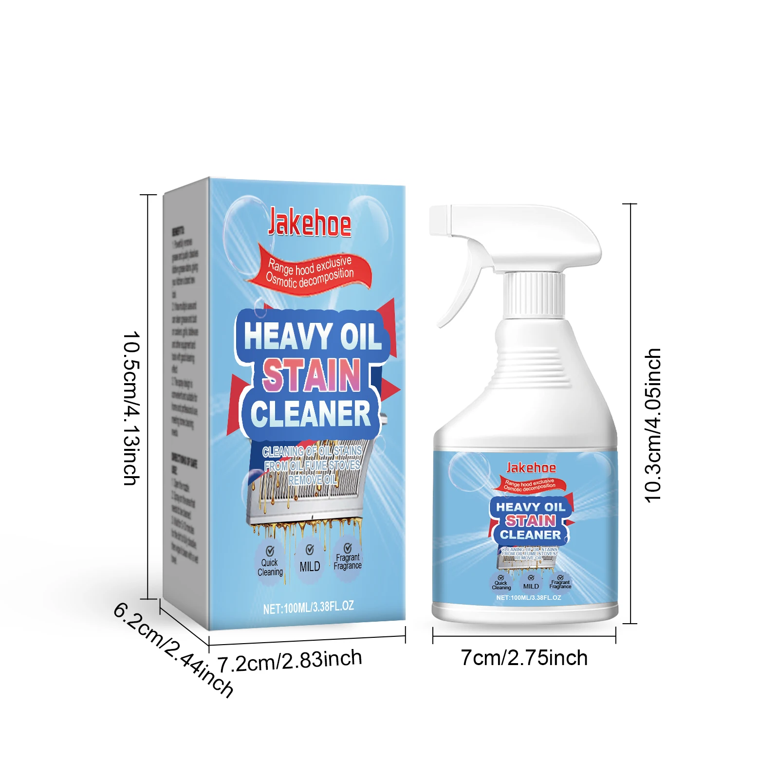 JAKEHOE heavy oil cleaner, household stove, kitchen range hood decontamination and oil stain removal multi-functional cleaner