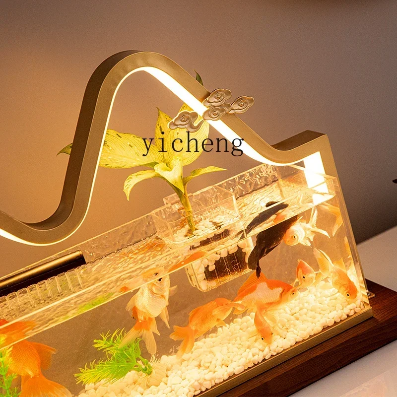 fish tank, self-circulating flowing water ornament filtration and oxygen production, advanced sense villa decoration