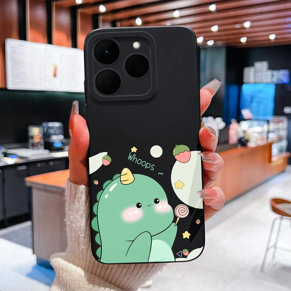 Para Realme 15T 5G Funda de teléfono encantador dinosaurio dibujos animados suave silicona anticaída Protector Para Realme15T Funda ligera