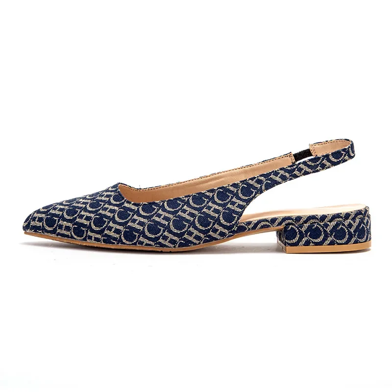 

For Women with Follow-Up Shoes, Low Heel Commuting Office Letter Design Women's Sandals