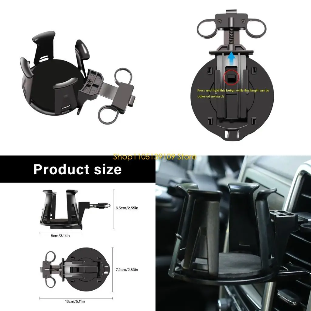 

Universal Car Air Vent Adjustable Cup Holder 360 Rotation For Beverage Bottles