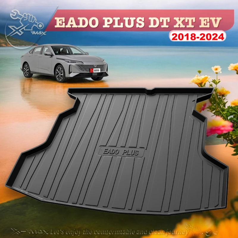 

For Changan EADO PLUS DT XT EV 2018-2024 Fit Car Trunk Mat All Season Black Cargo Mat 3D Shaped Laser Measured Trunk Liners