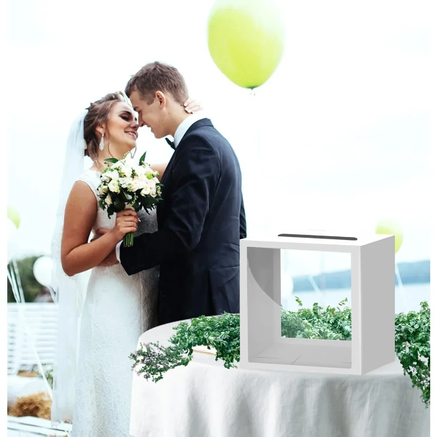 กล่องการ์ดสีขาวสำหรับงานปาร์ตี้ พร้อมหน้าต่างใสสำหรับใส่การ์ด สำหรับงานแต่งงาน วันเกิด งานรับปริญญา งานเลี้ยงฉลองทารกแรกเกิด ของตกแต่งงานเลี้ยง