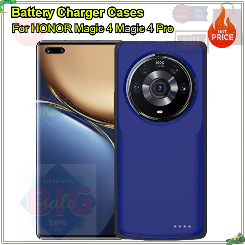 

6800mAh Portable Power Bank Cover for HONOR Magic 4 Pro Battery Cases External Battery Powerbank Cover for Magic 4 Power Case
