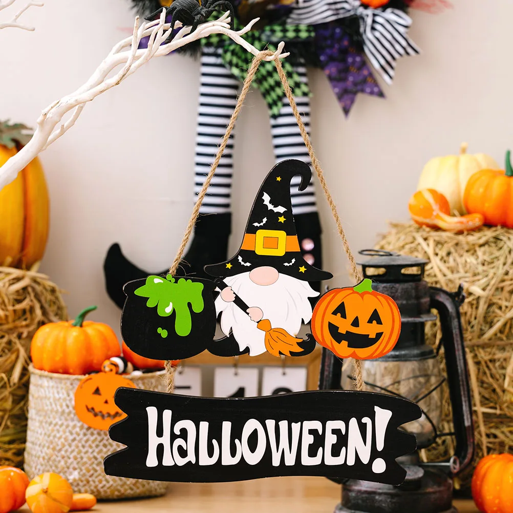 

Wooden Hanging Sign Pumpkin Ornament Themed Decor Home Wall Hanging Wood Door Sign Front Door Halloween Prop Halloween