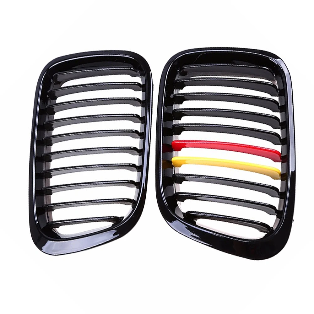 Kidney Front Grilles Grill Details For Kidney Grille BMW 3 Series E46 4 Doors 98-01 M version redyellow grid Kidney