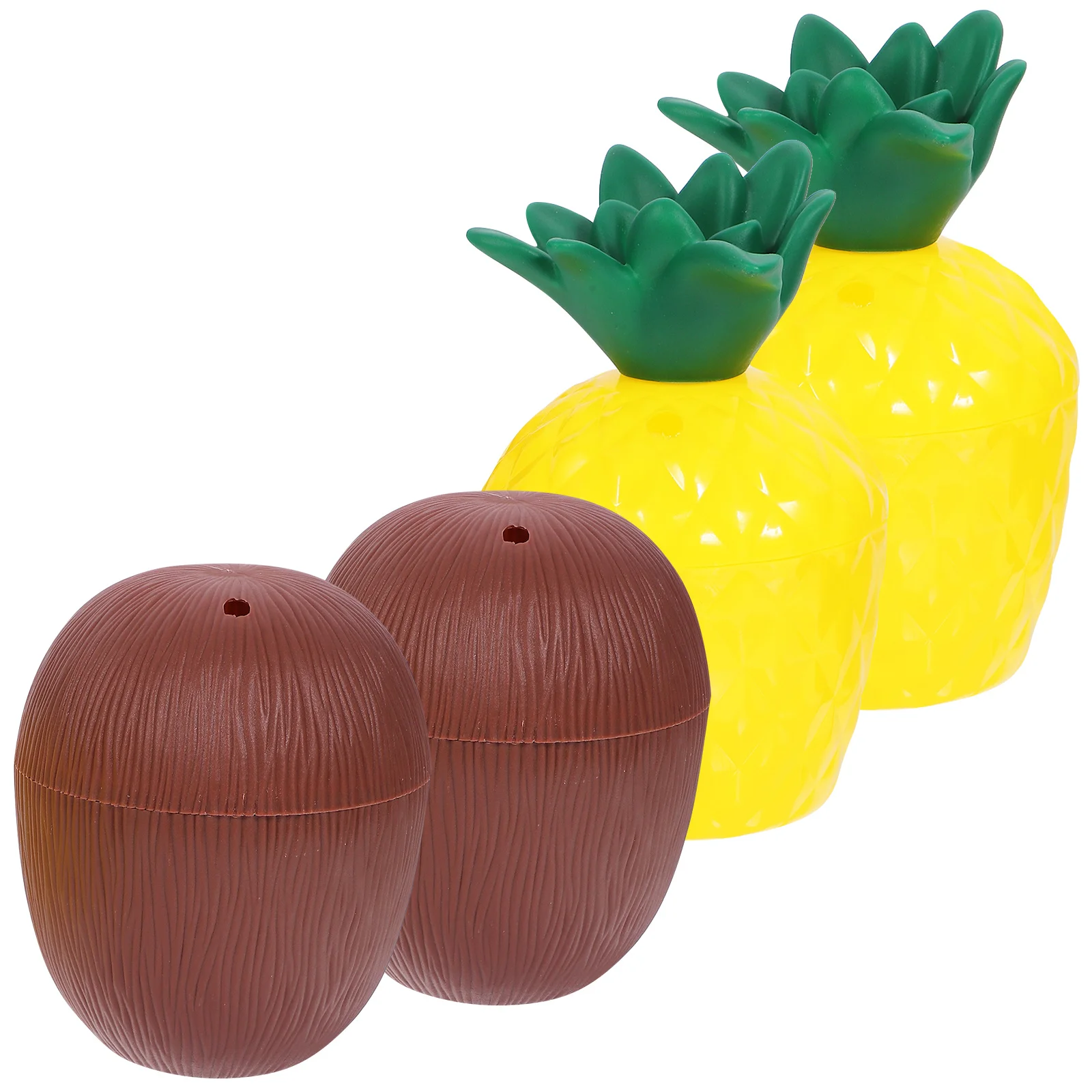 Набор из 4-х стеклянных чаш для напитков в форме фруктов, безопасные и здоровые, материалы PP, для вечеринок и пикников