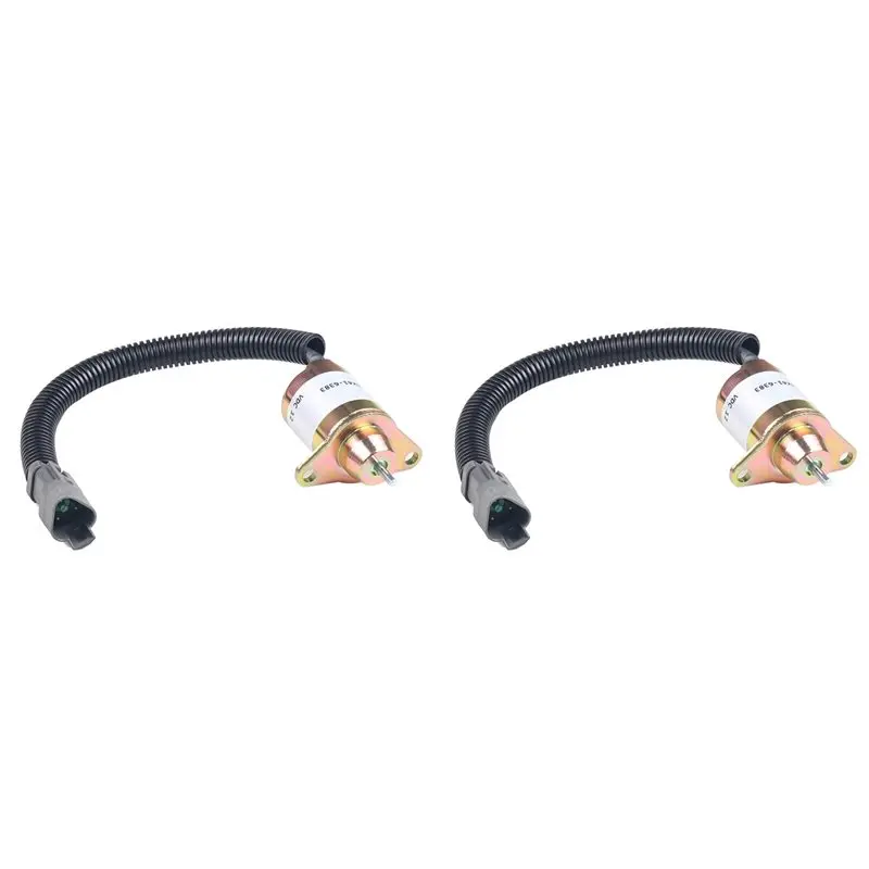

2X 12V Stop Shut Off Solenoid 1503ES-12S5SUC11S, 41-6383 For Yanmar Engine Replaces Thermo King MD-300, RDⅡ-T61C