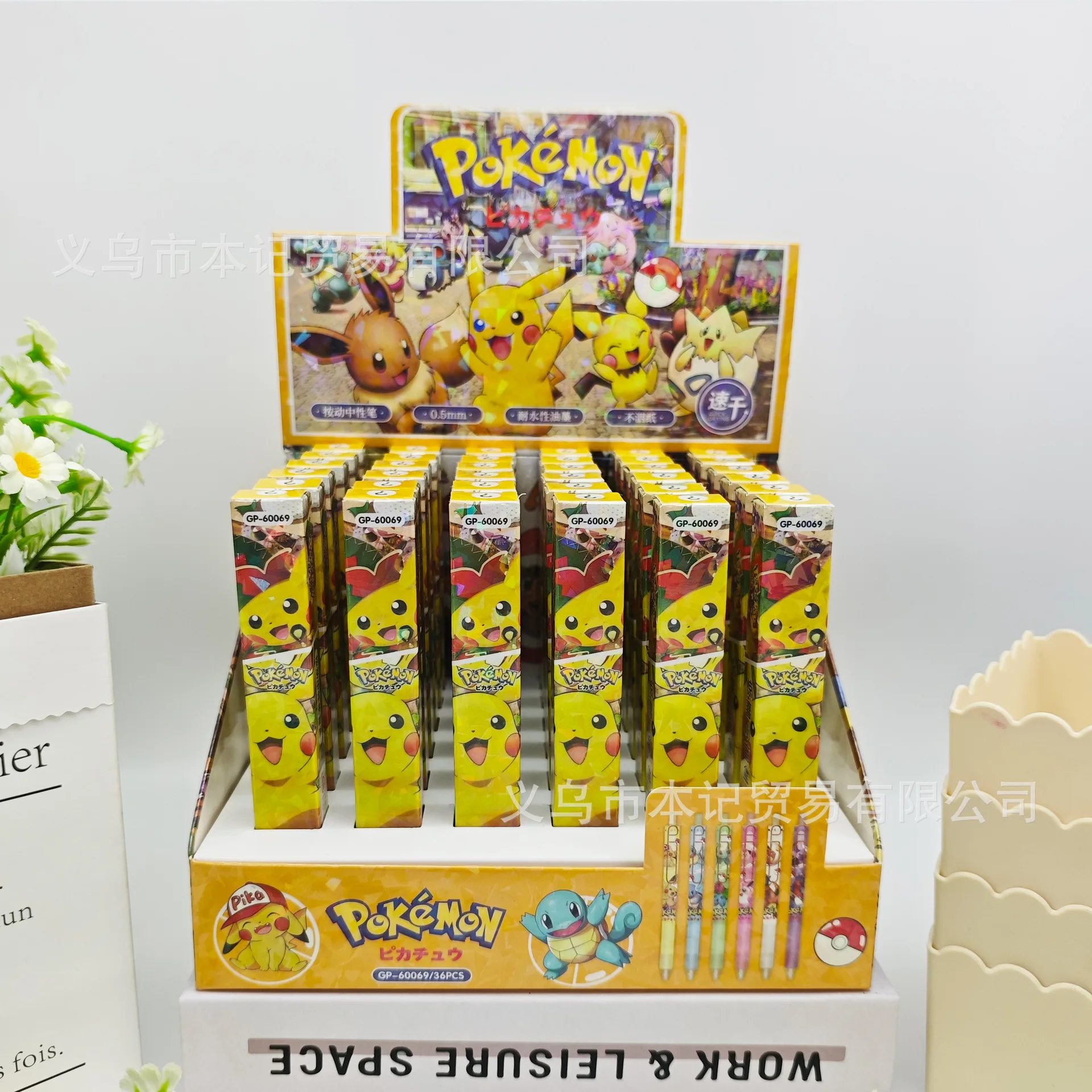 New model  Pikachu Gel Pens Cute Anime  Eevee Cartoon Peripherals Student School Supplies 0.5mm Black Ink Pen