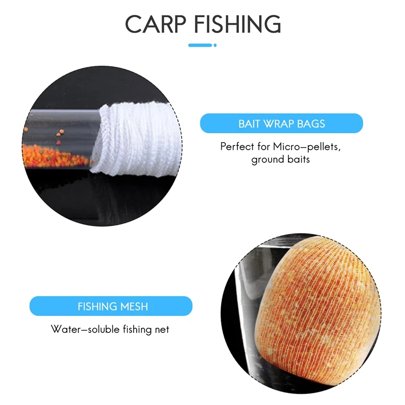 ถุงตาข่ายใส่เหยื่อตกปลา PVA กว้าง37มม. 5ม. ถุงสำหรับบรรจุเบ็ดตกปลา