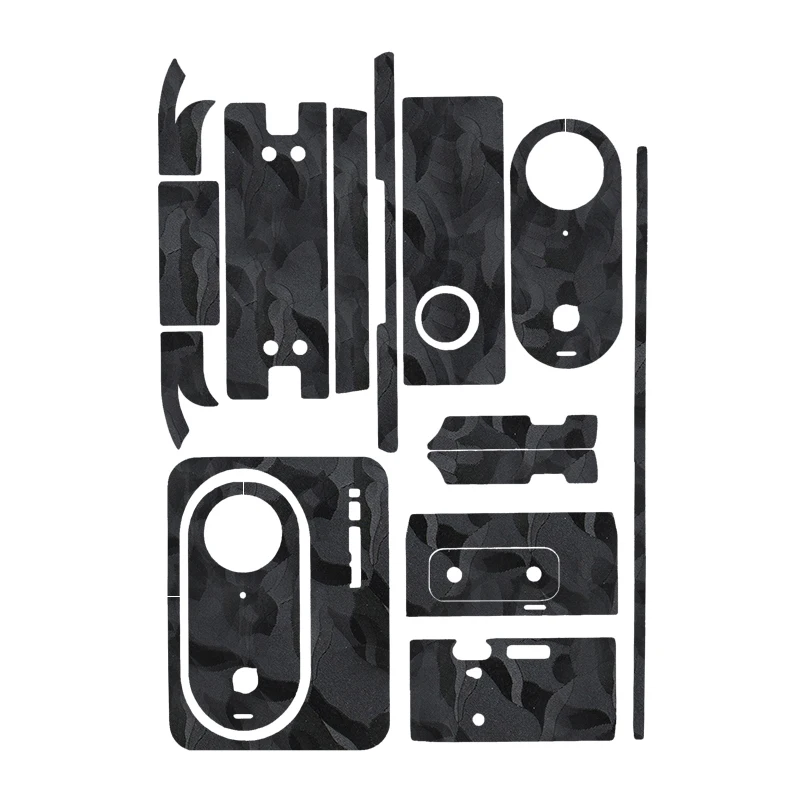 Black Camouflage PVC Stickers Protective Film Full Cover Scratch-proof Decal Removable Skin for Insta360 Go 3 Action Camera Wrap