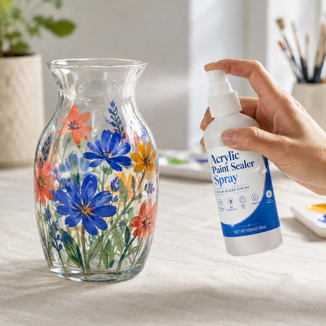 Instant Fixative Spray: Protects Pastels, Acrylic, Pencil, Watercolor & Marker Art, Pre-Varnish for Long-Lasting Preservation