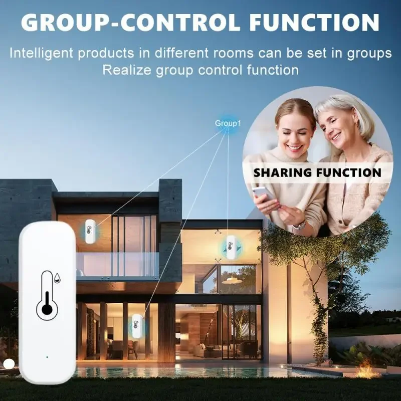 1PCS Tuya Smart WiFi Temperature Humidity Sensor For Home Indoor Thermometer Hygrometer Works With Alexa Home Sensor