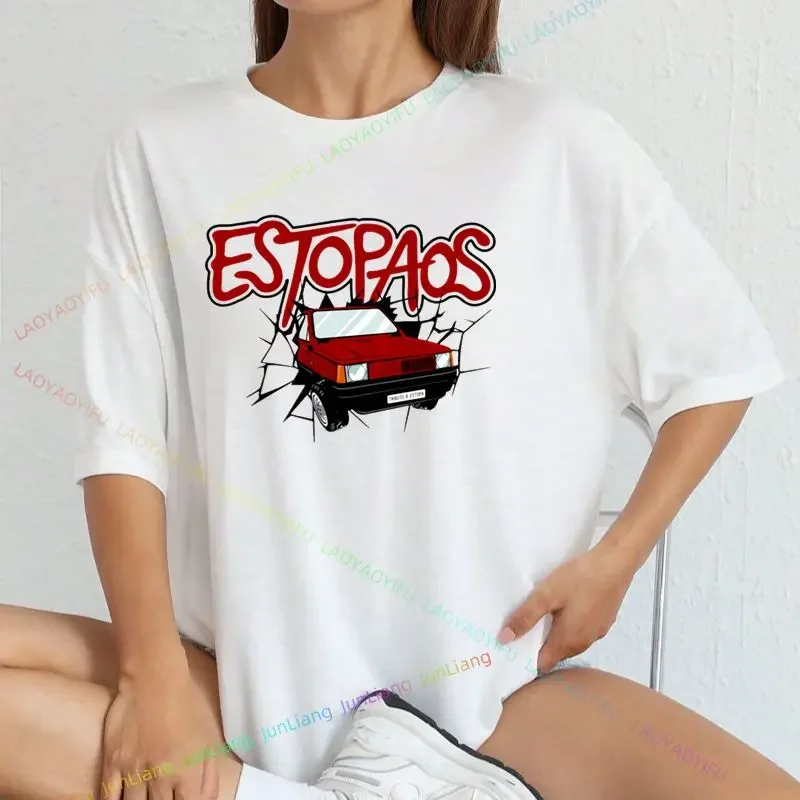 Estopa الهيب هوب مجموعة الموسيقى شعار الرجال خمر قصيرة الأكمام طاقم الرقبة تي شيرت خمر موضة قميص غير رسمي ملابس للجنسين #6