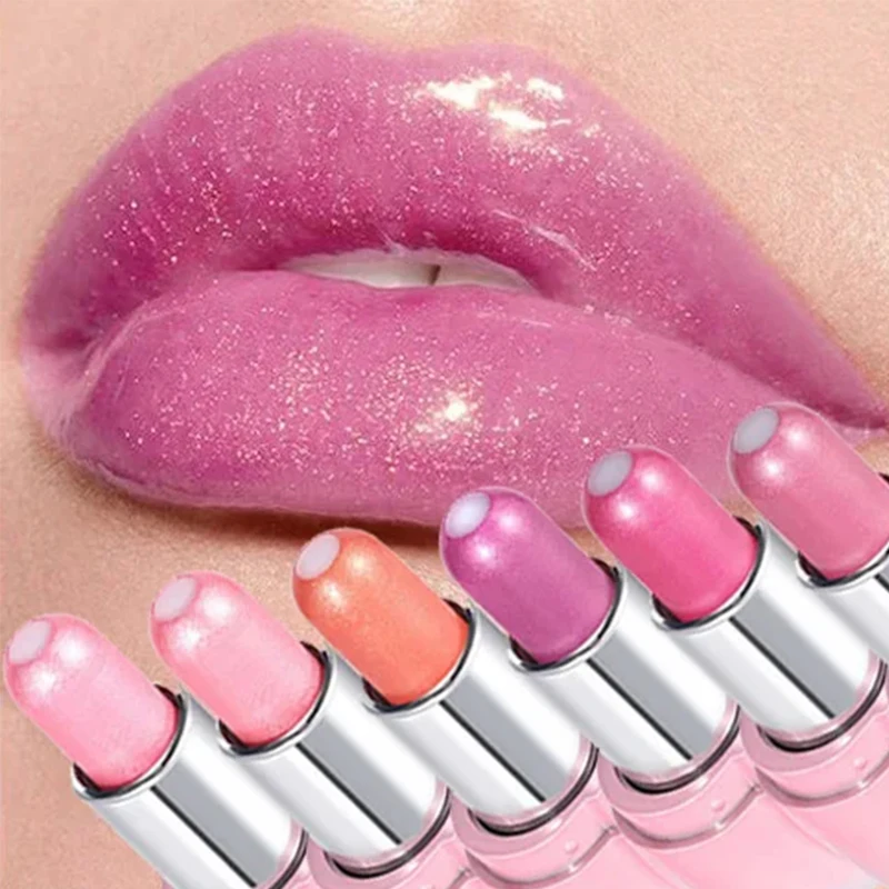 Batom com glitter geléia, diamante, brilhante, hidratante, brilho labial sólido, duradouro, copo antiaderente, pérola, bálsamo labial sexy, maquiagem nova