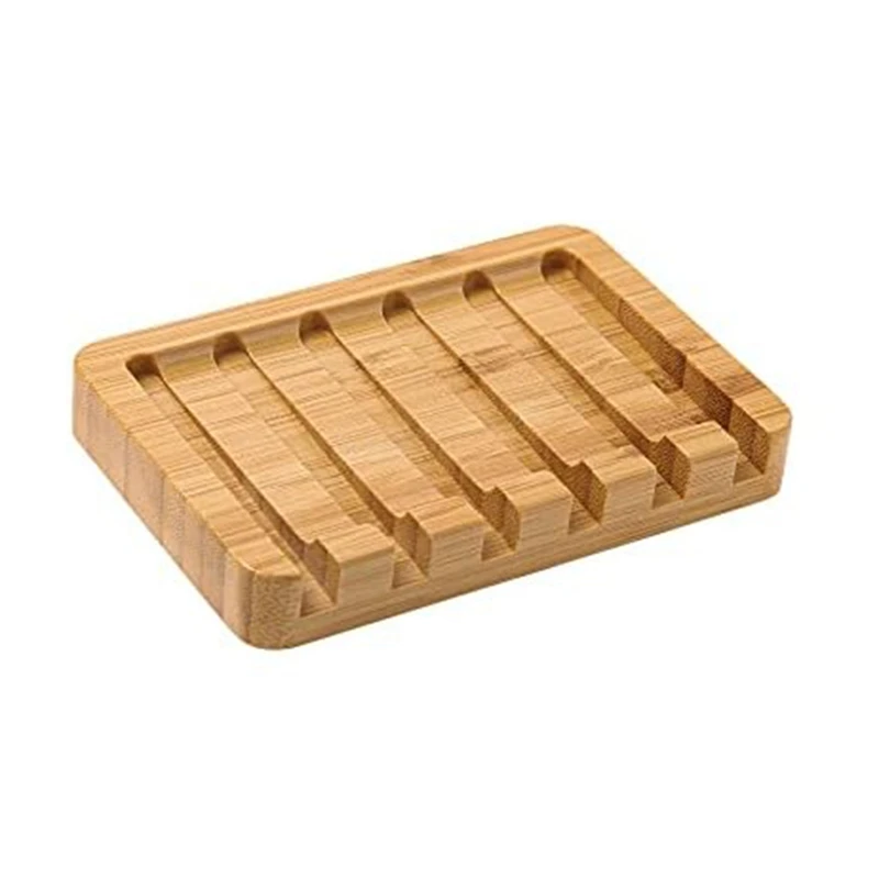 1 PCS Bamboo Soap Dish Holder Soap Dish For Shower,Soap Holder With Drainage-Perfect Bathroom Accessory For Soap