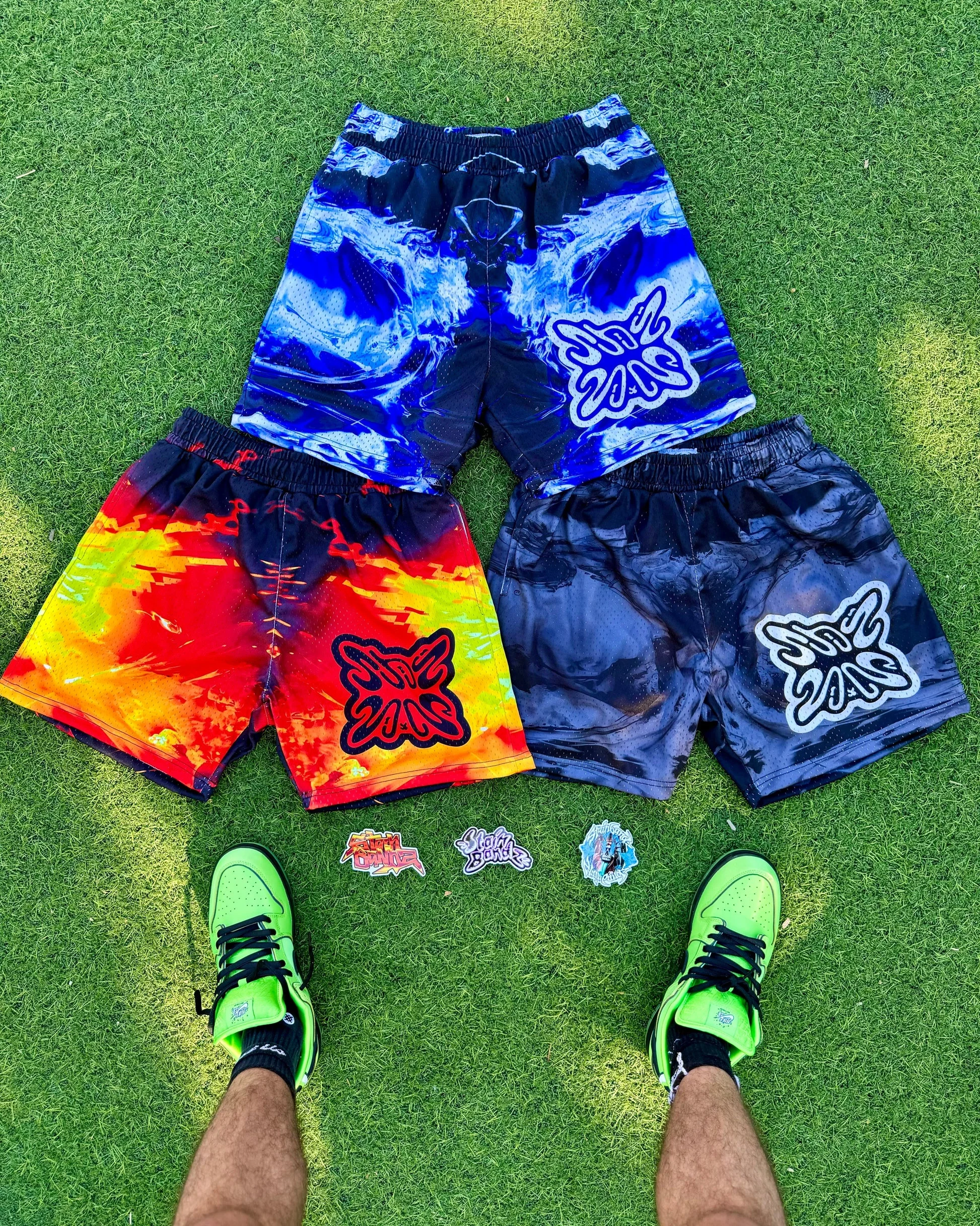 2026 New Original Trendy Brand Graffiti Gradient Trendy Street Sports Shorts Basketball Football Quick Drying Casual Shorts Men