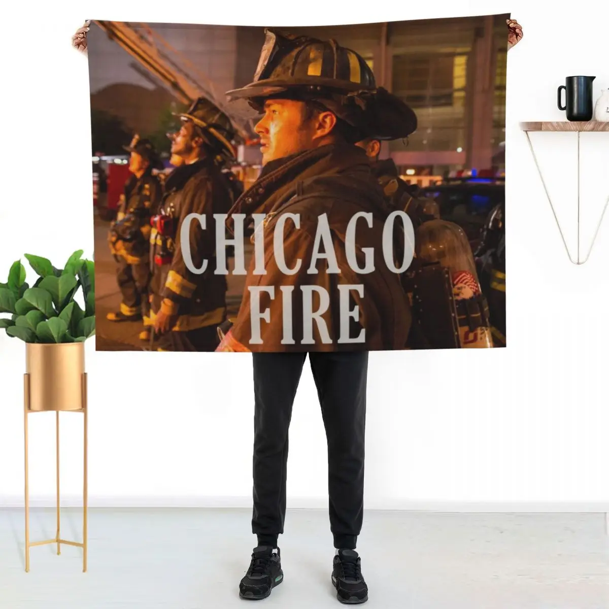 Chicago Fire Fighters Throw Blanket Long Lasting Soft Plush Blanket for Daily Use