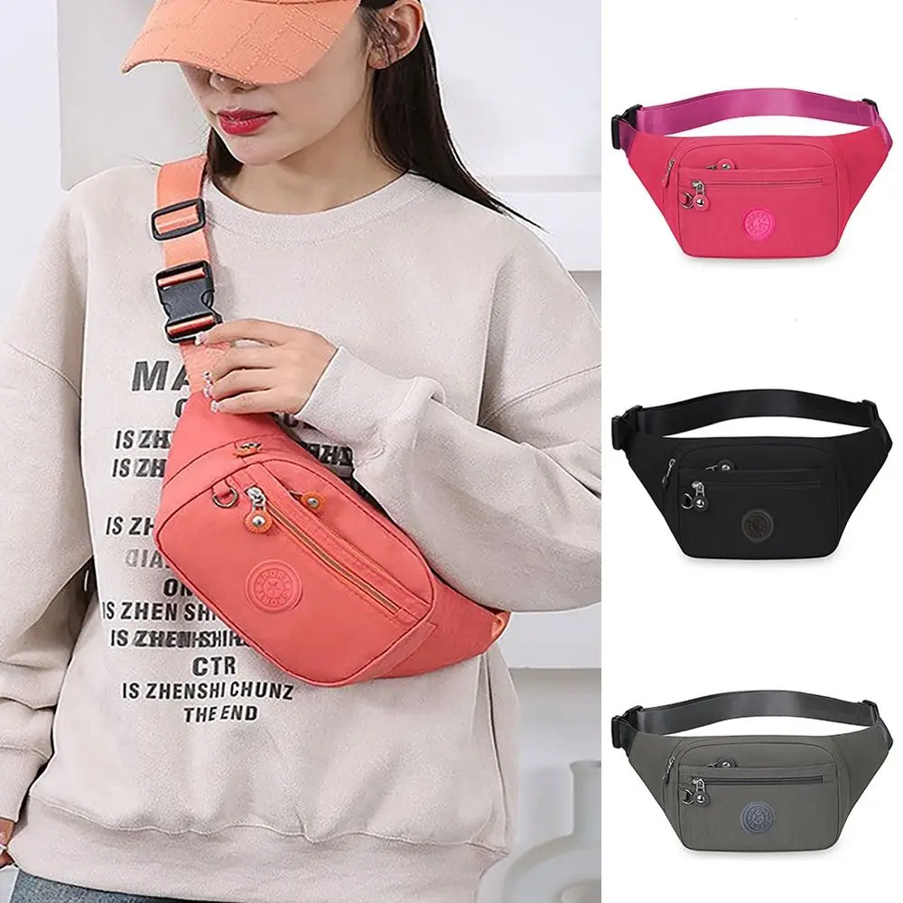 Portable Multifunction Sports Waist Bag Large Capacity Casual Waistpack Oxford Chest Bag Outdoor