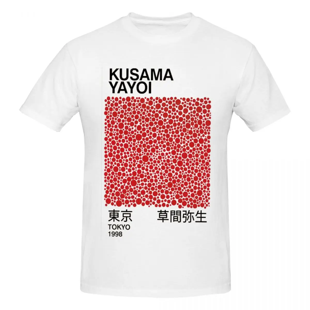 Yayoi Kusama Abstract Painting Men T-Shirt Classic Oversized T Shirts Men's Crew Neck Cotton Tees Short Summer Male