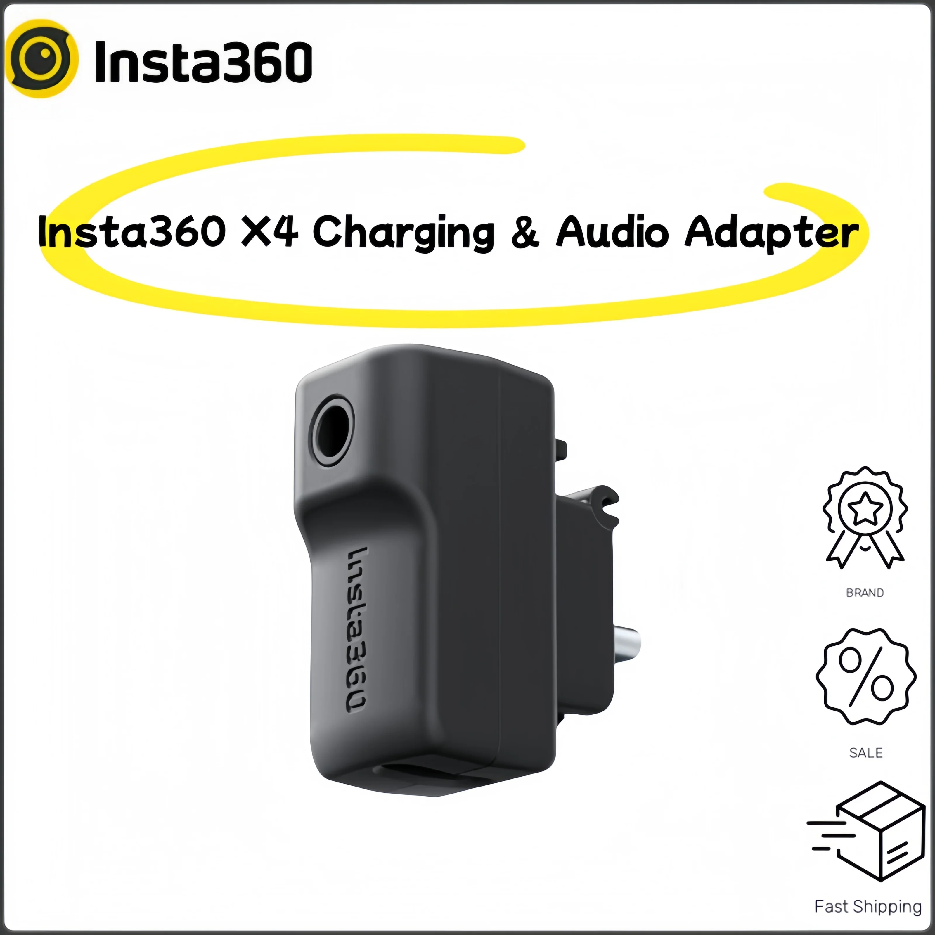 Insta360 X4 Charging & Audio Adapter – Dual Port Expansion/Secure Mount/Invisible Design