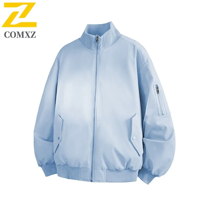 COMXZ 2025 بلون العصرية سترة الرجال ملابس العمل غير رسمية نمط يندبروف سترة قطن على الطراز الياباني في الهواء الطلق سترة مبطنة دافئة