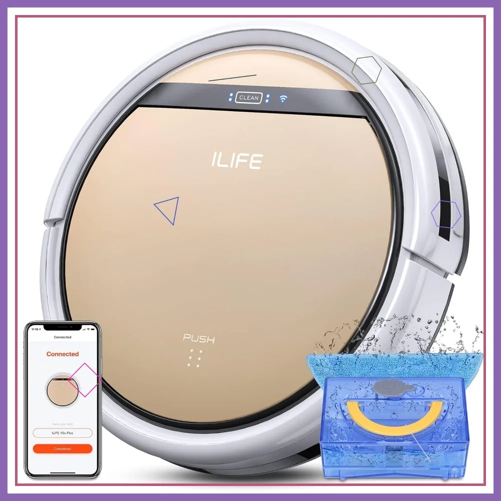 

Wi-Fi/Alexa Robot Vacuum Mop Combo, Self-Charging, Slim Quiet for Hard Floors Carpets Pet Hair (V5s Pro Upgrade)