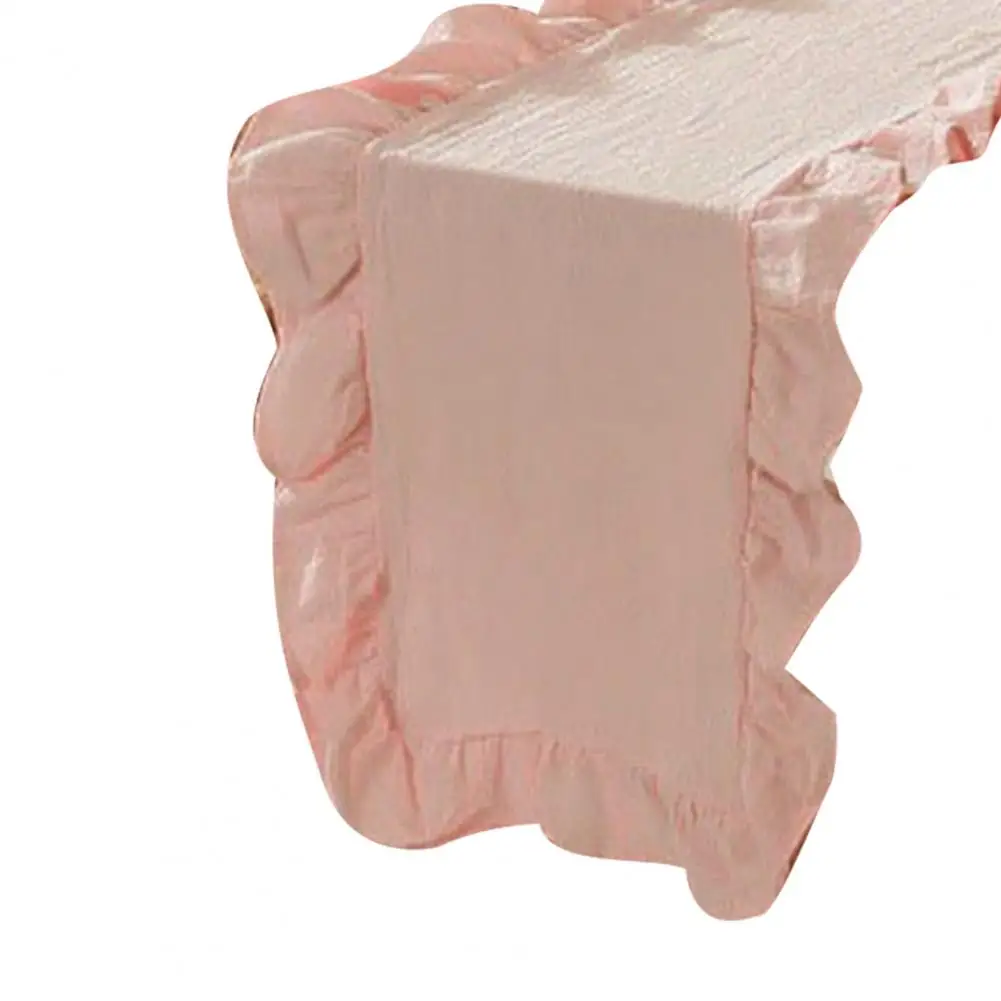 

Cotton Rustic Table RunnerScalloped Edge Farmhouse Style Table Runner for Dining Table Wedding Bride Shower Party Decoration