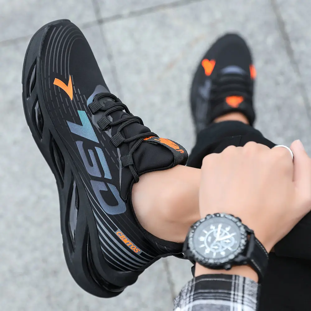 Men Casual Sport Shoes Breathable Lightweight Sneakers Outdoor Mesh Black Running Shoes Athletic Jogging Tenis Walking Shoes image 2