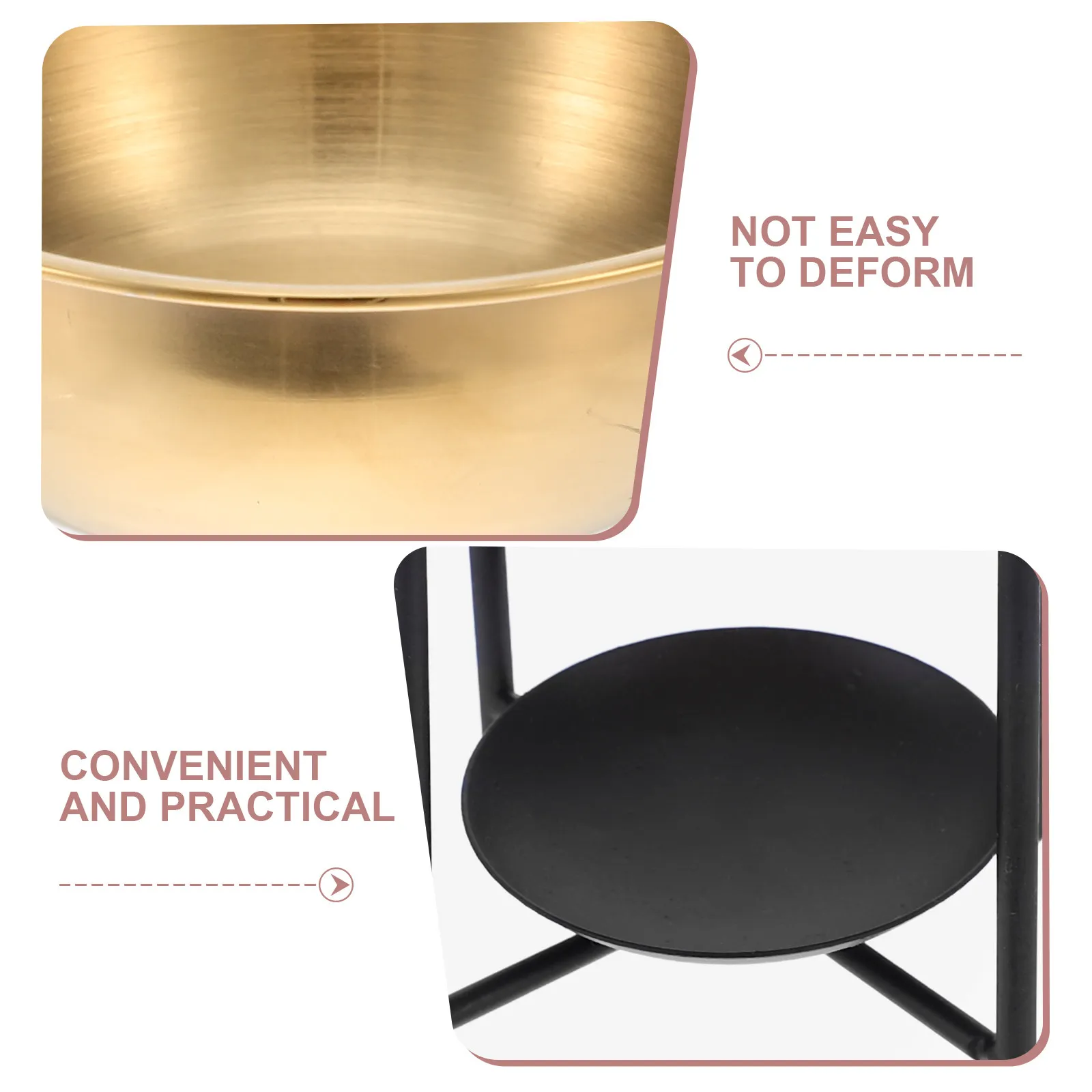 Quadripod Wax Burner Stainless Steel Black Bowl Aromatherapy Oil Warmer for Meditation Relaxation Home Decor Scented Wax Melts