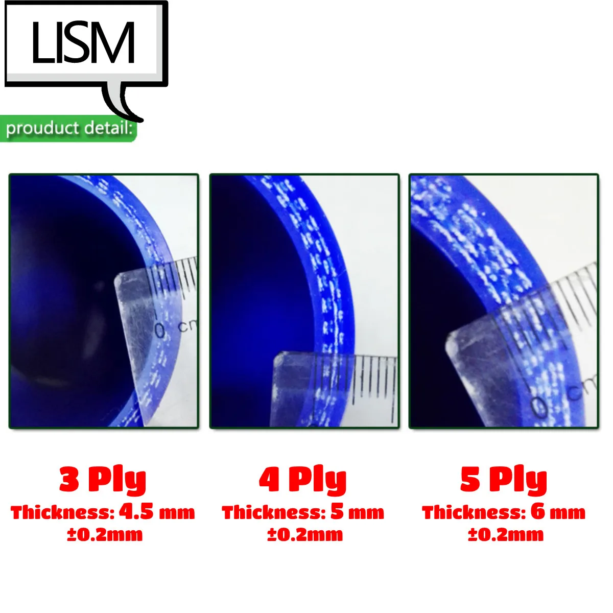 Manguera de silicona con reductor recto, tubo refrigerante Universal de 3 capas de longitud, 76mm, 25mm, 28mm, 32mm, 35mm, 38mm, 45mm y 48mm, color