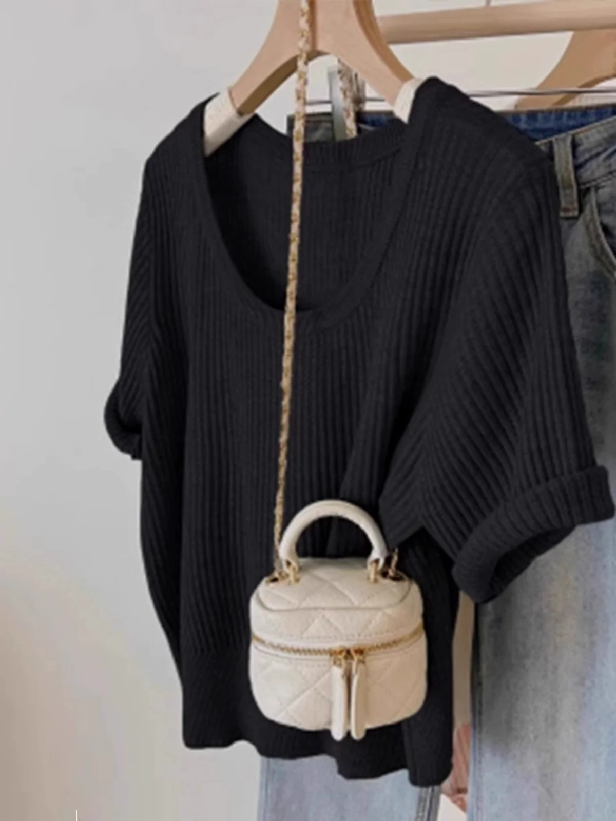 

Розовый трикотаж U-Ne ort Sve, женская летняя дизайнерская футболка Sensation Small Ice Silk, тонкая трикотажная футболка, летний свободный крой