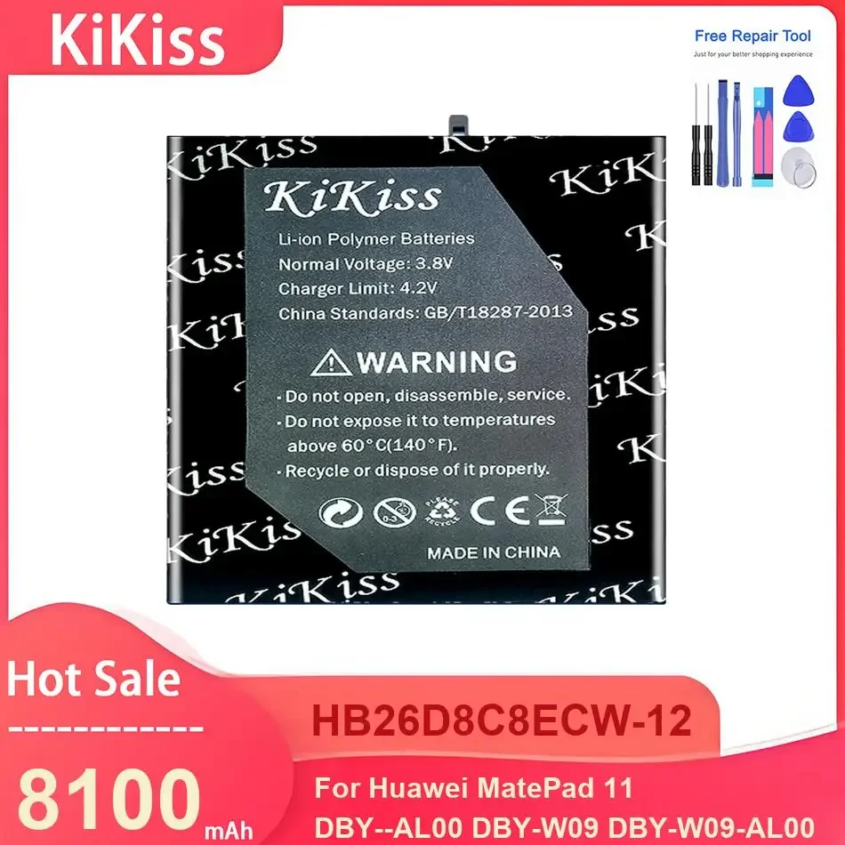 

KiKiss Tablet Battery For Huawei MatePad 11 DBY--AL00 DBY-W09 DBY-W09-AL00 ,HB26D8C8ECW-12 8100mAh Batteries