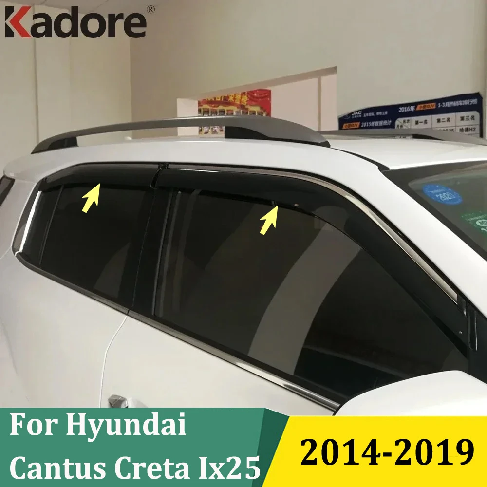 

Для Hyundai Cantus Creta ix25 2014-2019 дефлекторы окон ветроукрашения защита вентиляционный козырек дождевик аксессуары для стайлинга автомобилей