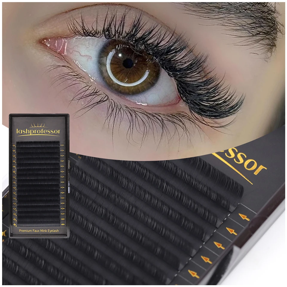 

8-20mm Classic Eyelashes Extension Long Lash Faux Mink Russian Natural Individual Eyelashes Russian Silk Flase Eyelash Supplier