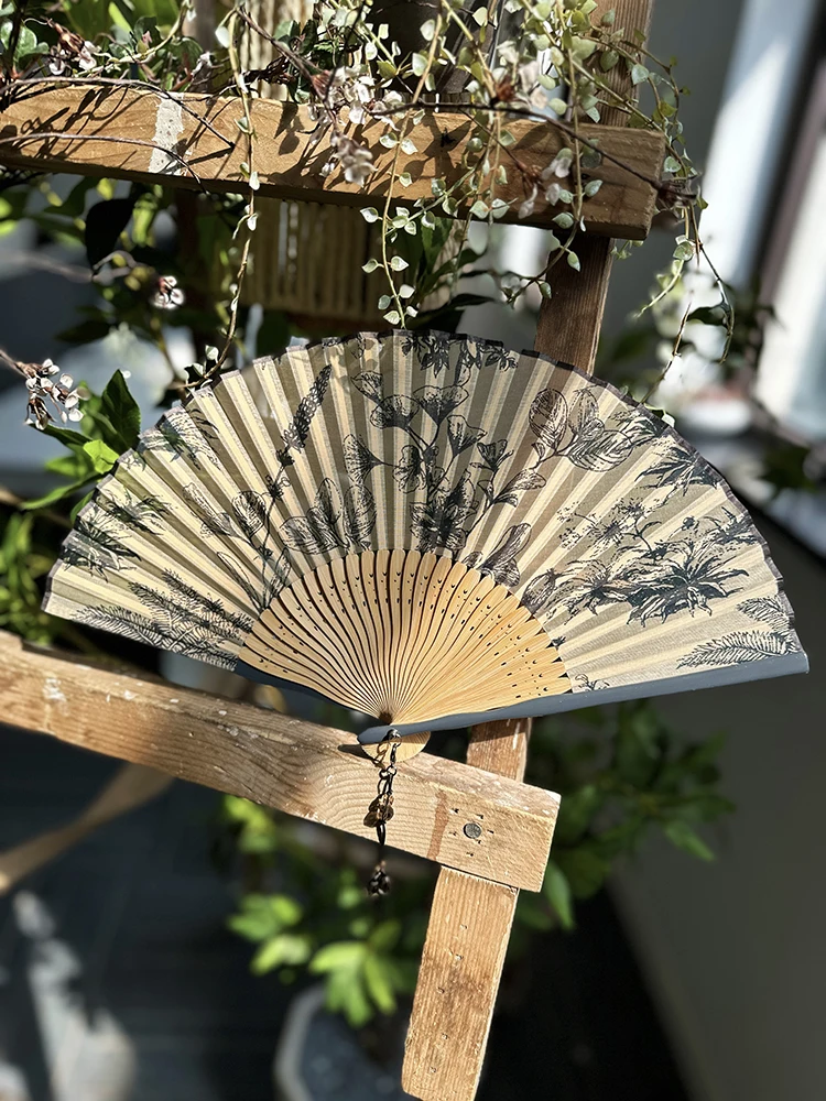 Original Chinese Folding Fan Fan Garden Retro National Style Fashion Carry-on Fan Daily Mini Fan Women's Dance Decorative Fan