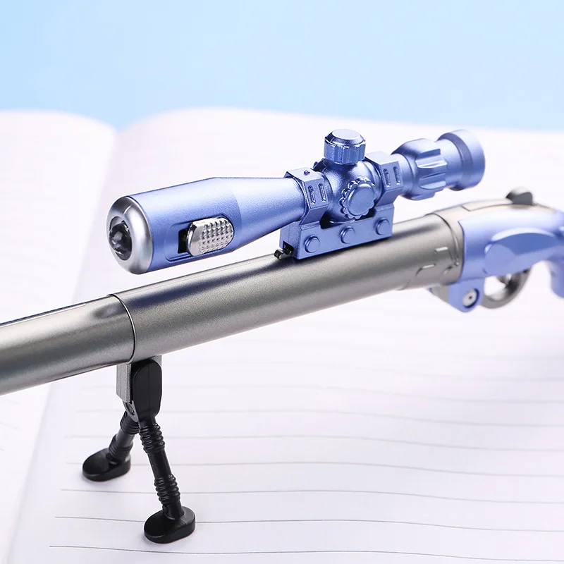 Creative Sniper Rifle Gel Pens Signature Pen Toy Gun design Luminous LED Sniper Scope Birthday Writing Gifts