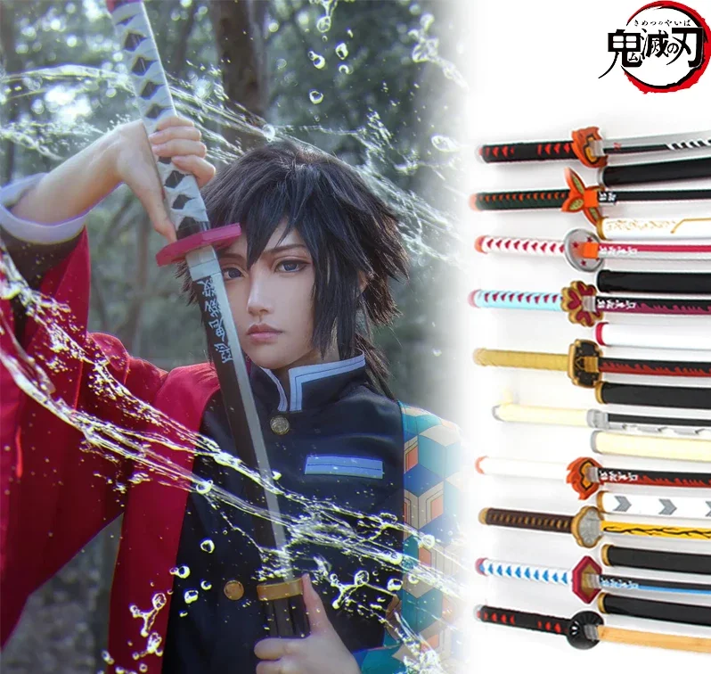 72cm Demon Slayer Sword Tomioka Giyuu Role Playing Samurai Weapon Anime Katana Cosplay Weapon Safety PU Toy Gift Tanjirou Sword