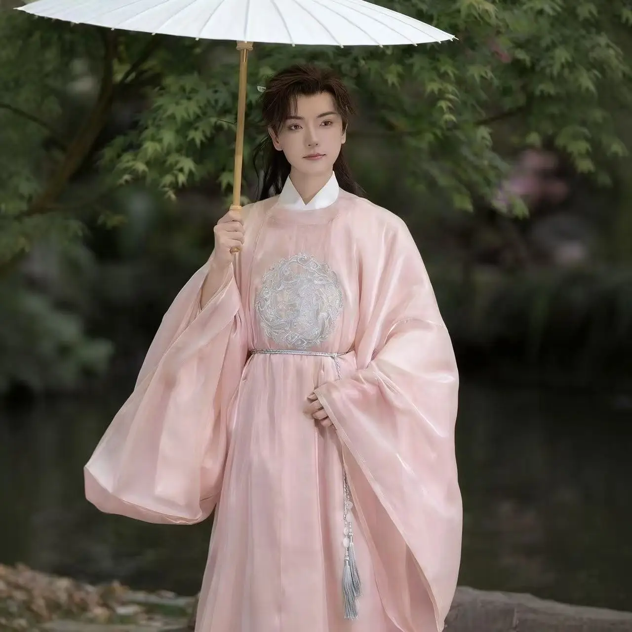 

Романтический розовый ханьфу для мужчин и женщин, традиционная китайская одежда с вышивкой, костюм для карнавальных мероприятий, костюм королевского принца, косплей-костюм, ханьские костюмы