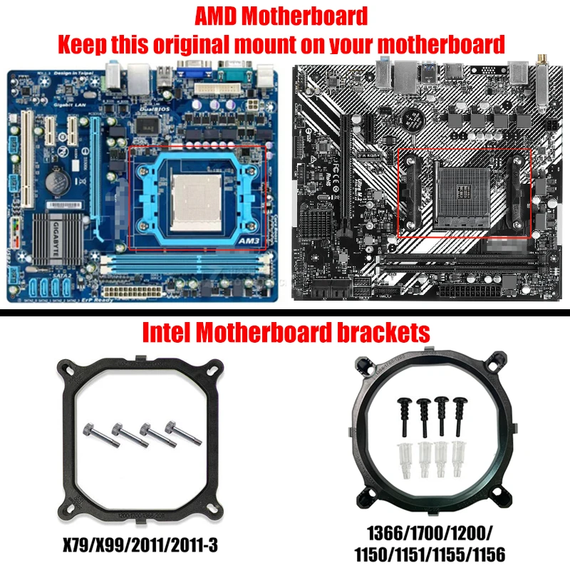 CPU Air-cooled Cooler PC Radiator Ventilador for Intel LGA 1151 1150 1155 1156 1700 1366 1200 X79 X99 2011 AMD AM3 AM4 AM5 AM2