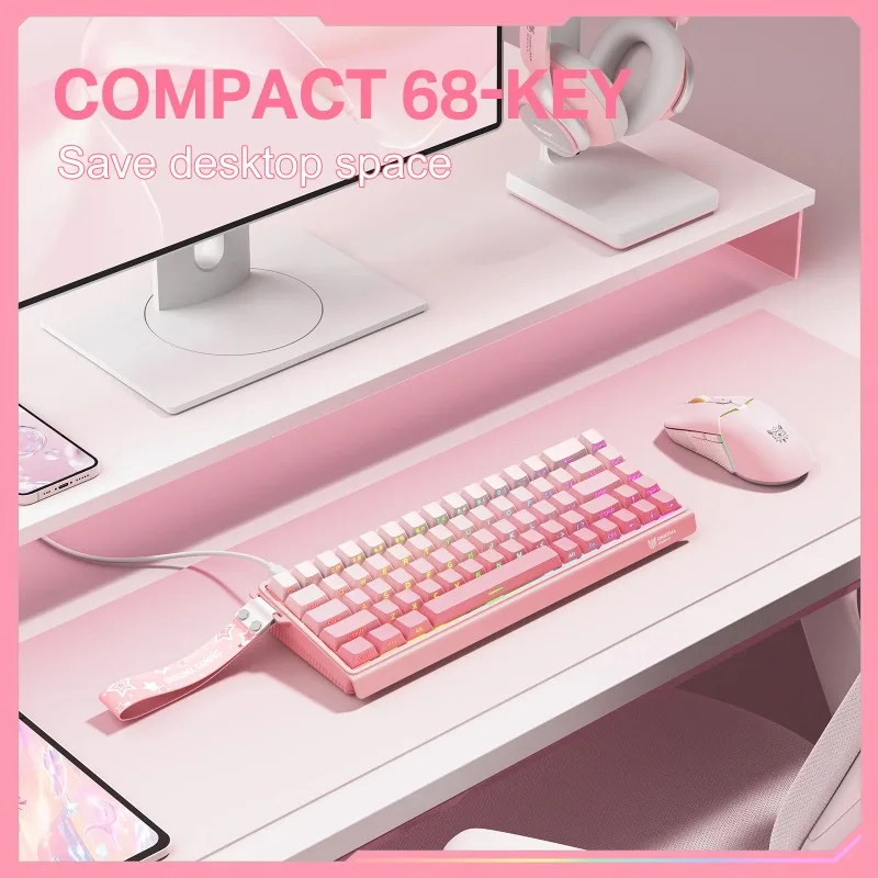 ONIKUMA G69 HE Magnetic Keyboard Wired Gaming 68 Keys Hall Effect Switch 8000Hz Return Rate 0.02mm Accuracy RGB Backlit Keyboard