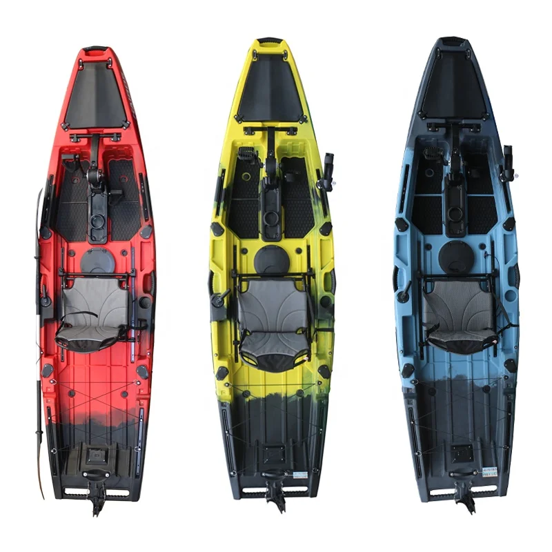 

2023 Hot Seller 10.5FT Single Seat Fishing Kayak Sit on Top Pedal Kayak With Wheel Fishing Kayak With Pedal Drive
